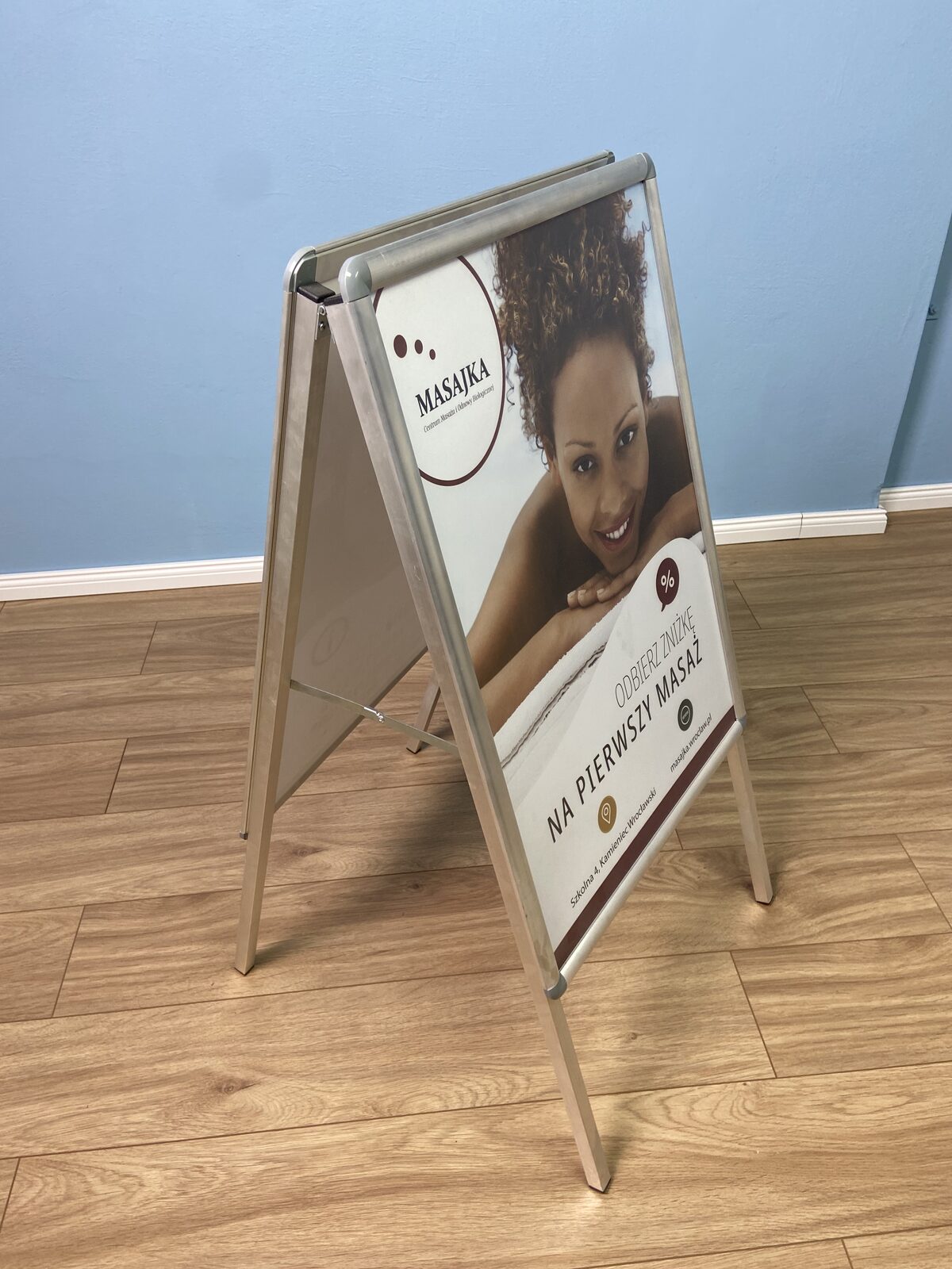 Potykacz reklamowy aluminiowy, stojak typu A