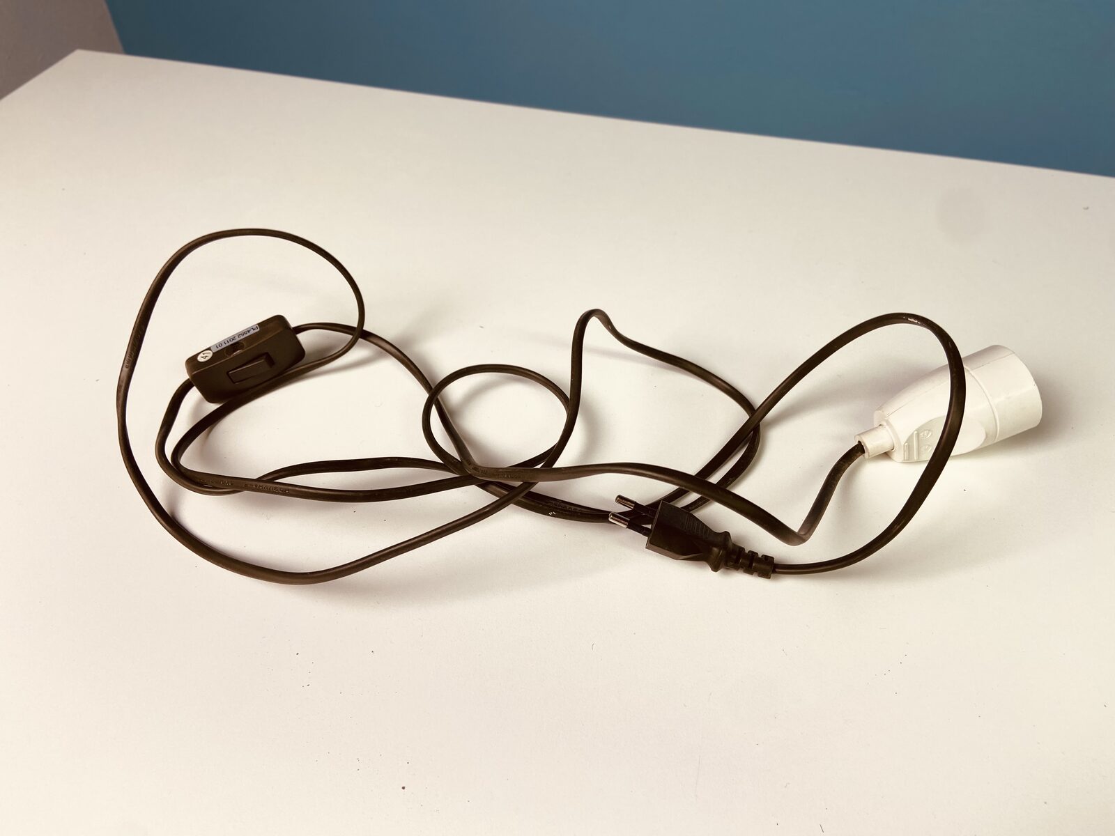 Kabel zasilający z włącznikiem, oplot tekstylny